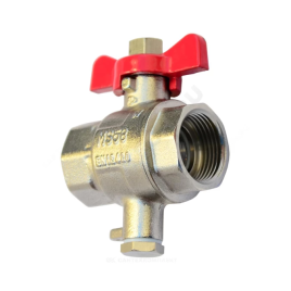 Кран шаровой резьбовой ВВ 1" DN25 187F для подключения датчика темп. (187F0591), Danfoss