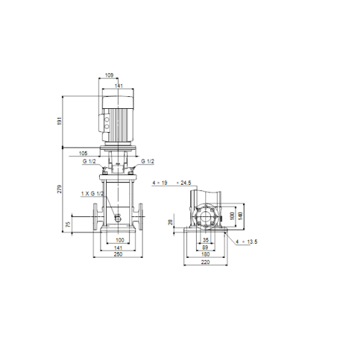 Насос вертикальный CR 1-3 без упаковки (96516240), Grundfos фото 3