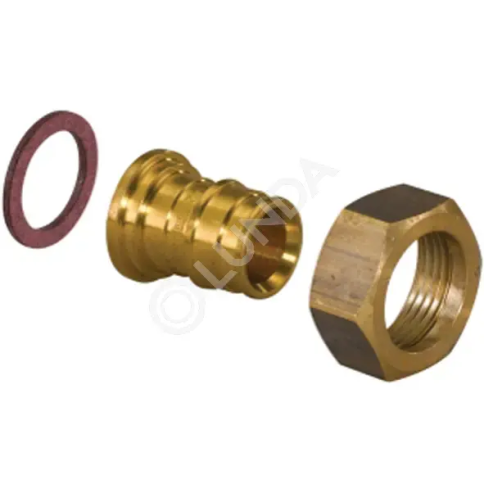 Штуцер Q&E латунный с накидной гайкой 25х3/4" (1023017), Uponor фото 1