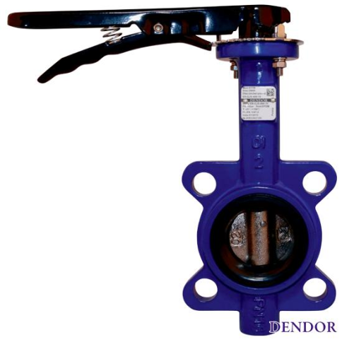 Затвор дисковый поворотный 017W DN50 PN16 диск чугун никелир., Dendor фото 1